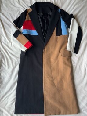Colorblock Trench Coat